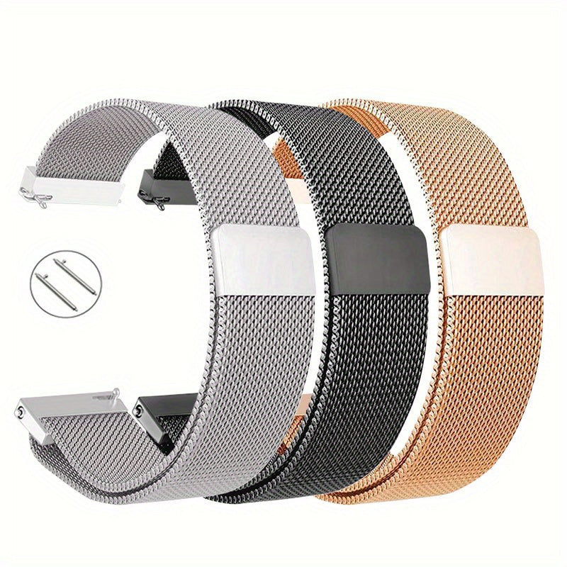 (3 pc Set) Milanese Stainless Steel Watch Bands