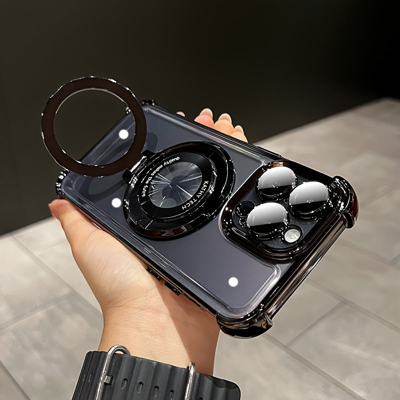 Electroplated, Magnetic Bracket Wireless Charging Phone Case