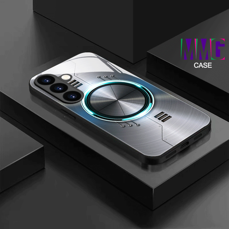 Glass Creative Metallic Phone Case with Luminous Design