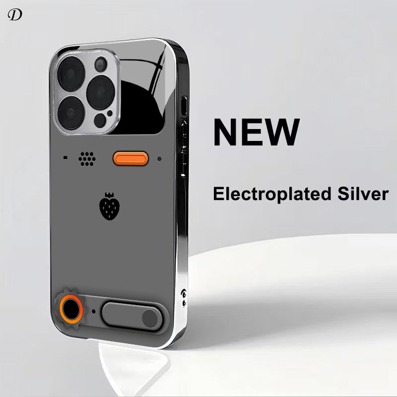 Electroplated Silver Glass Phone Case, Fashionable & Trendy