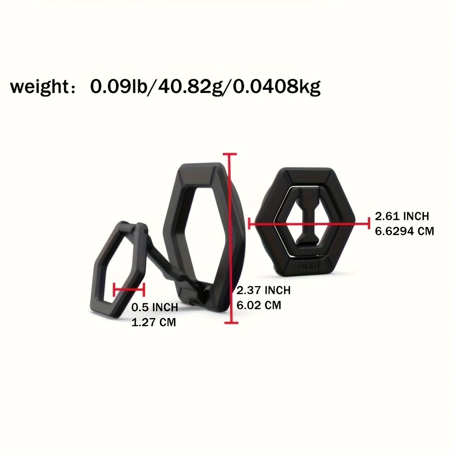 Hexagonal Aluminum Alloy Metal Stand for MagSafe Metal Ring Holder, Foldable Phone Stand, Finger Ring Holder