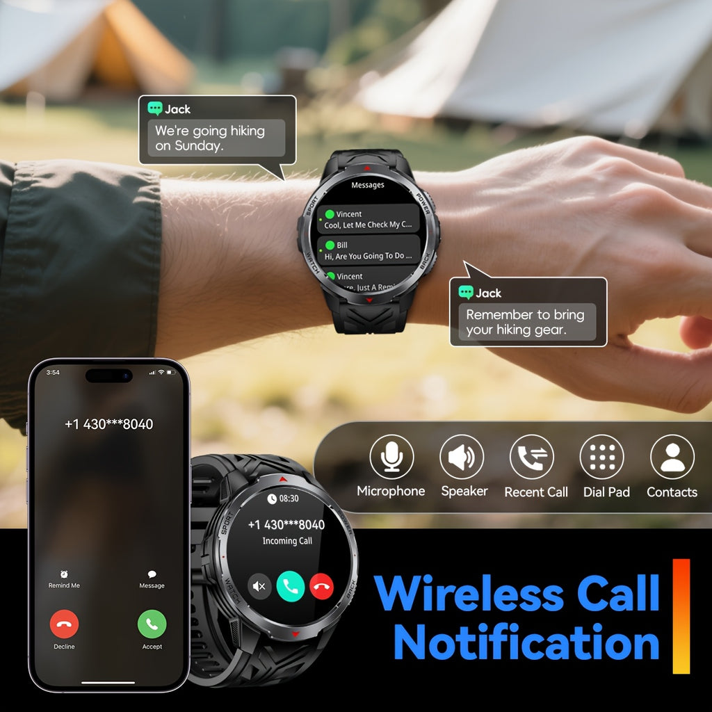 Stylish Smartwatch with 1500mAh Battery & 3ATM Water Resistance