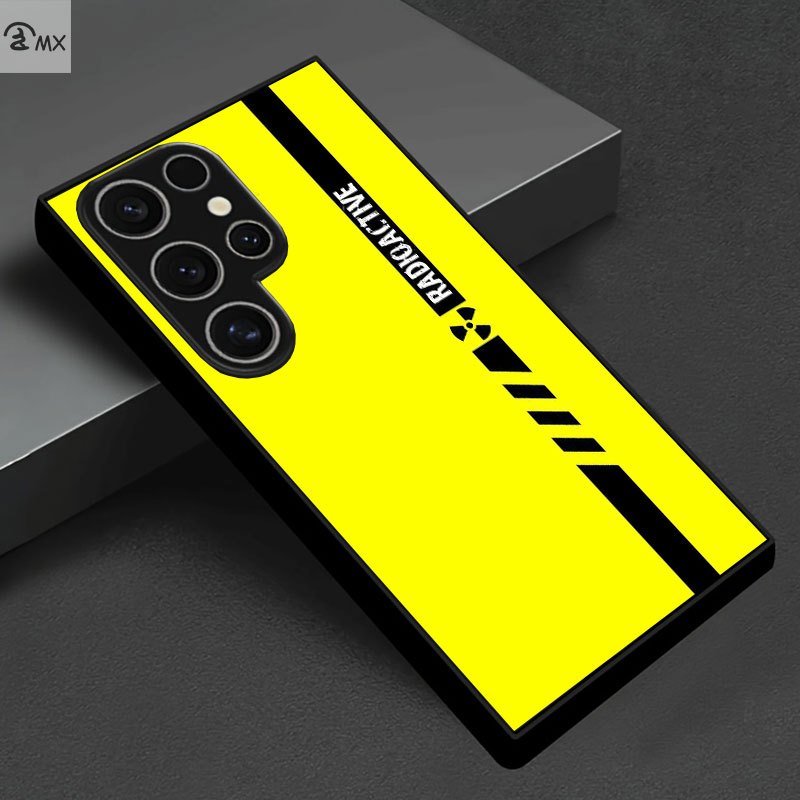 Yellow Banana w/ Black Stripes Warning Sign+Radioactive Pattern Design Samsung Case
