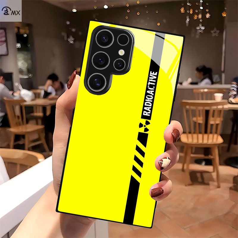 Yellow Banana w/ Black Stripes Warning Sign+Radioactive Pattern Design Samsung Case