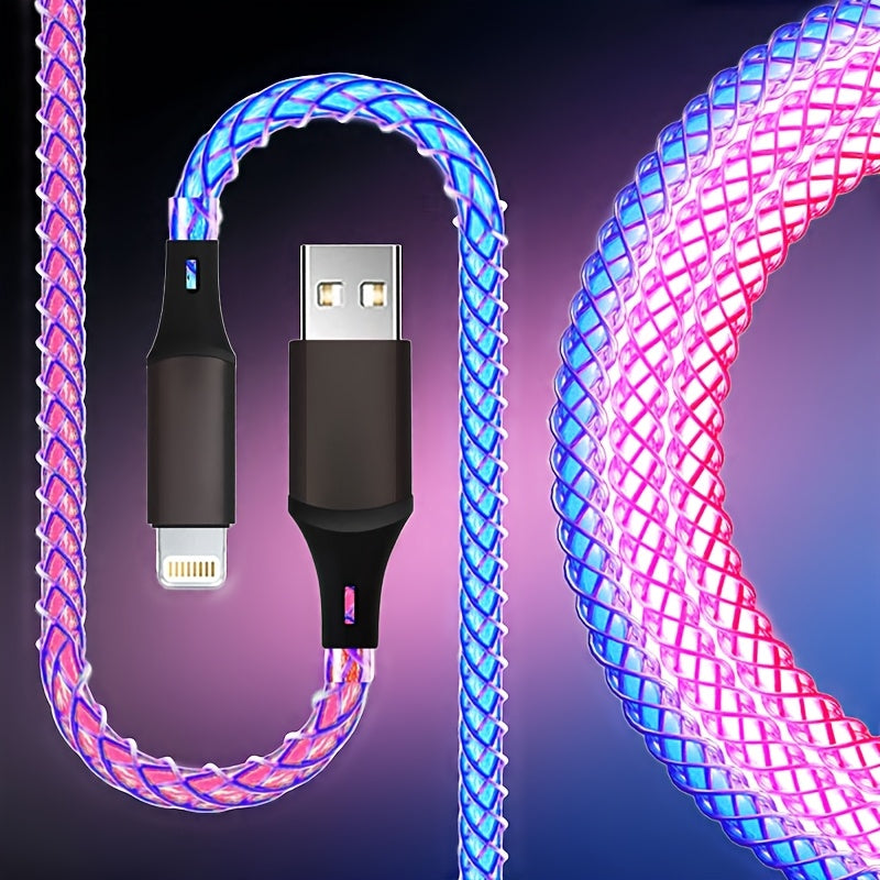 3-in-1 LED Braided Type C Phone Charger w/ SCREEN PROTECTOR+LENSES (GIFT SET)