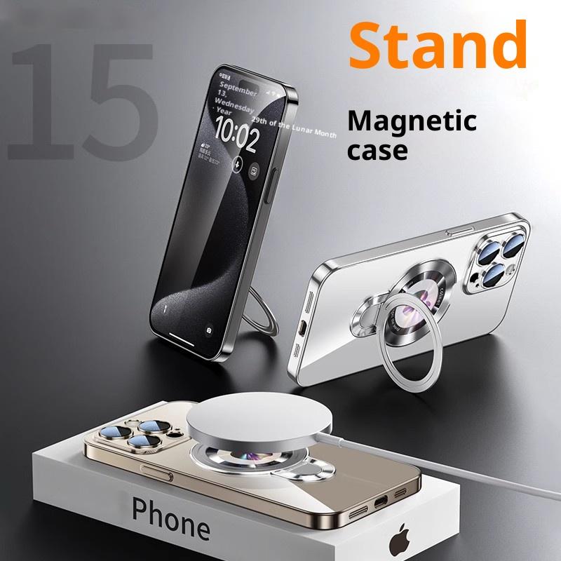 A Magnetic U-shaped Stand, Titanium Alloy design for iPhone